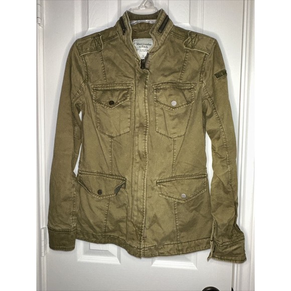 Abercrombie & Fitch Womens Size Small Military Outerwear Jacket Faded Army Green - Picture 1 of 6